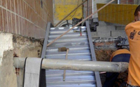 Proceso de construcción de las nuevas escaleras